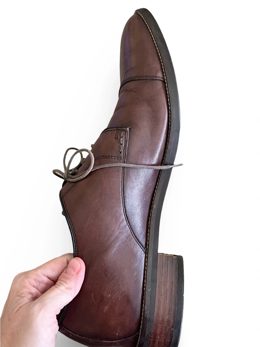 Cole Hagan Men's Brown Leather Cap-Toe Derby Shoes Sz 13